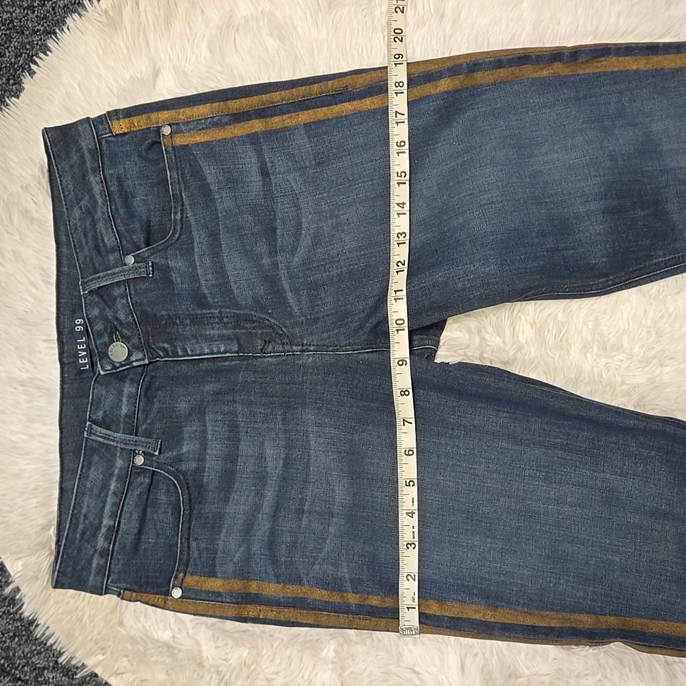 Level 99 Blue Tudexo Striped High-Rise Skinny Jeans Size 30 - Picture 8 of 16